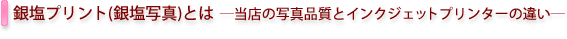 銀塩プリント(銀塩写真)とは ─当店の写真品質とインクジェットプリンターの違い─